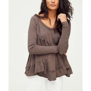 NWT Free People Sundae Tee / Raven Feather